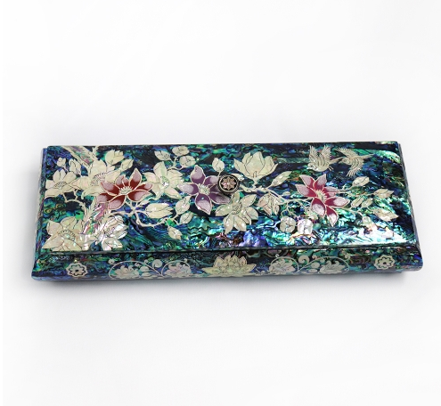 Blue Mother-of-Pearl Knob Jewelry Box