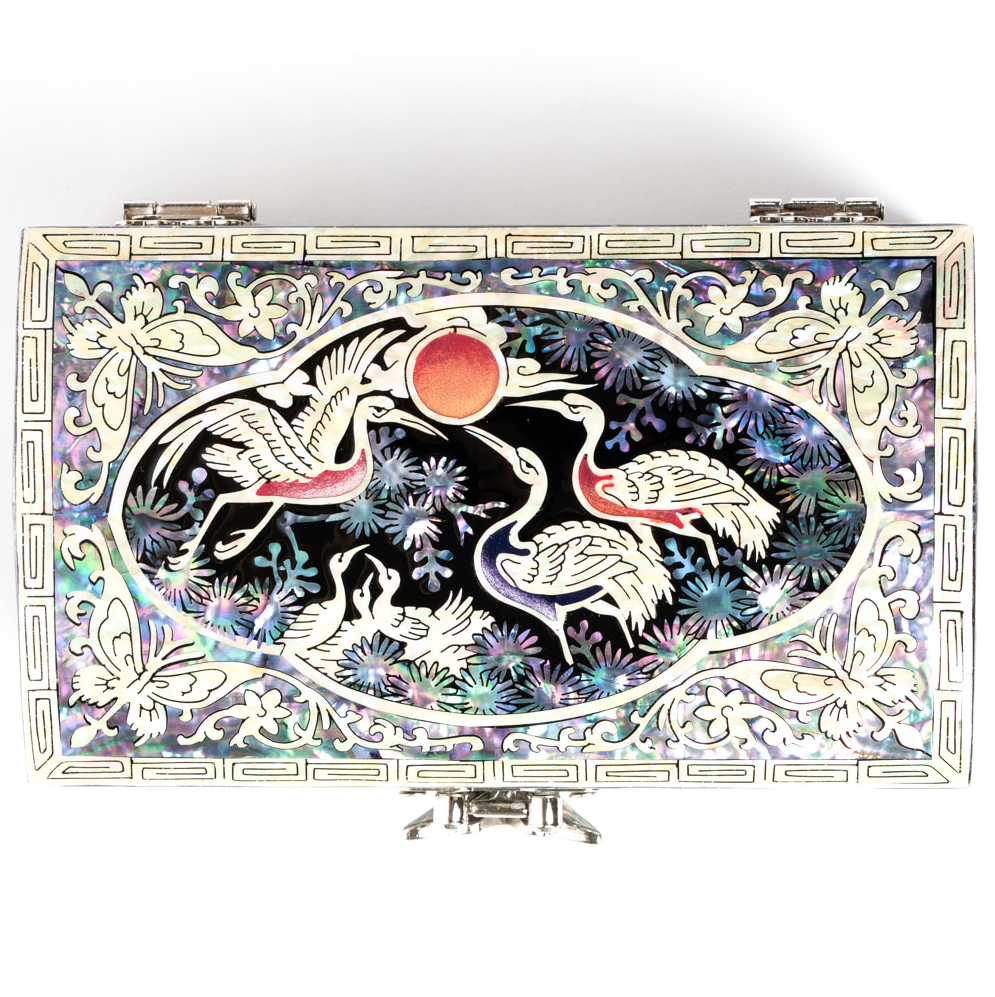Najeonchilgi Lacquer Ring Box - Pine & Crane Design