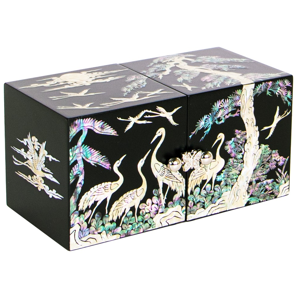 Najeonchilgi Twin Jewelry Box - Pine & Crane Design