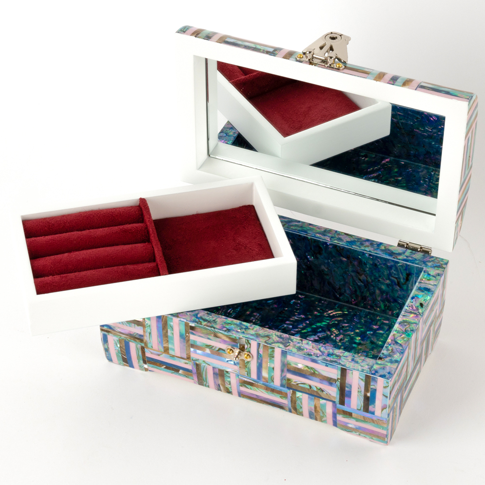 Premium "Rainbow Najeonchilgi 2-Tier Jewelry Box by Park In-ho (18cm)