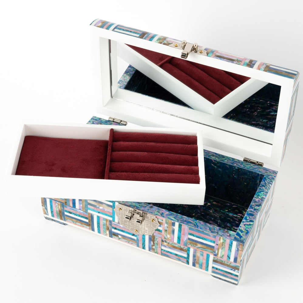 Premium Rainbow Najeonchilgi 2-Tier Jewelry Box by Park In-ho (24cm)