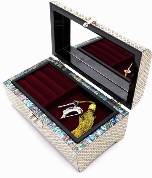 Chilbo Pattern 2-Tier Mother-of-Pearl Jewelry Box (Medium)