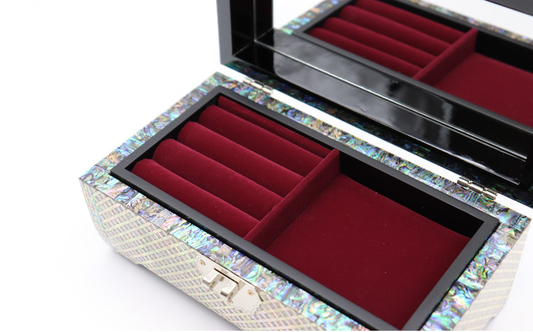 Chilbo Pattern 2-Tier Mother-of-Pearl Jewelry Box (Medium)