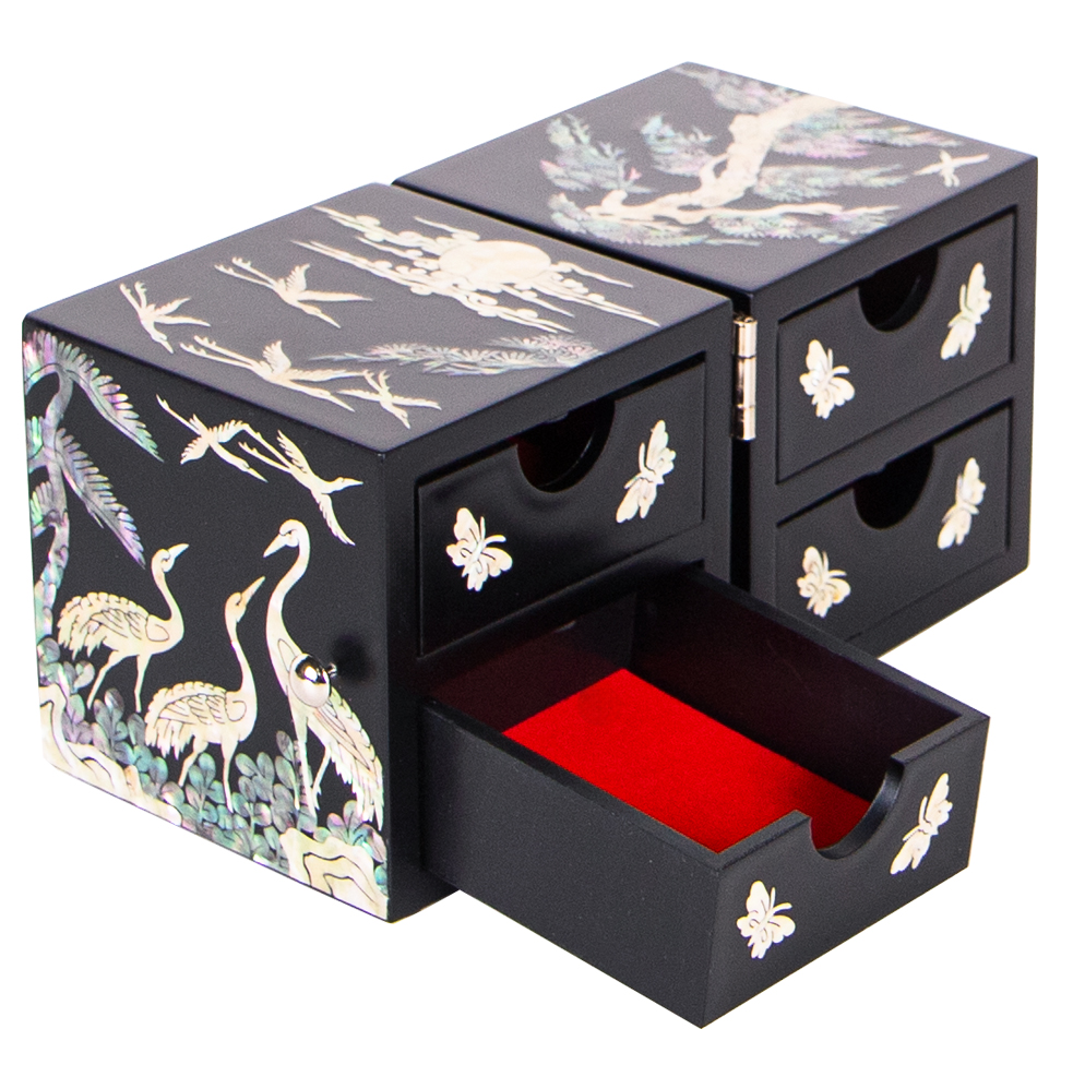 Najeonchilgi Twin Jewelry Box - Pine & Crane Design