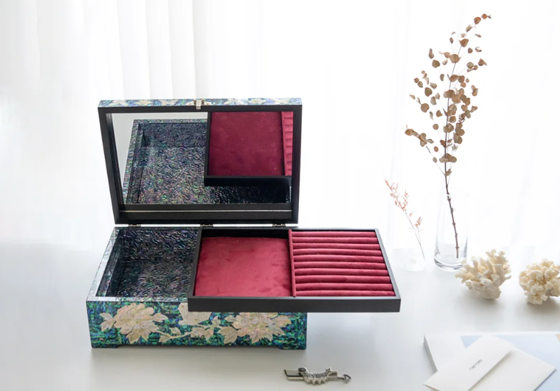 Premium Najeonchilgi Jewelry Peony Jewelry & Document Box (34cm)