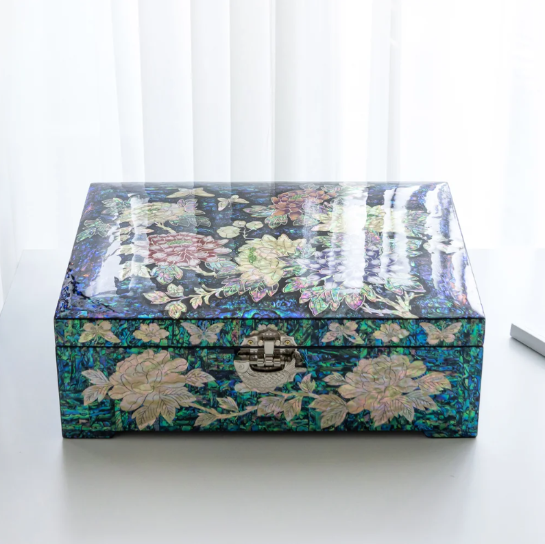 Premium Najeonchilgi Jewelry Peony Jewelry & Document Box (34cm)