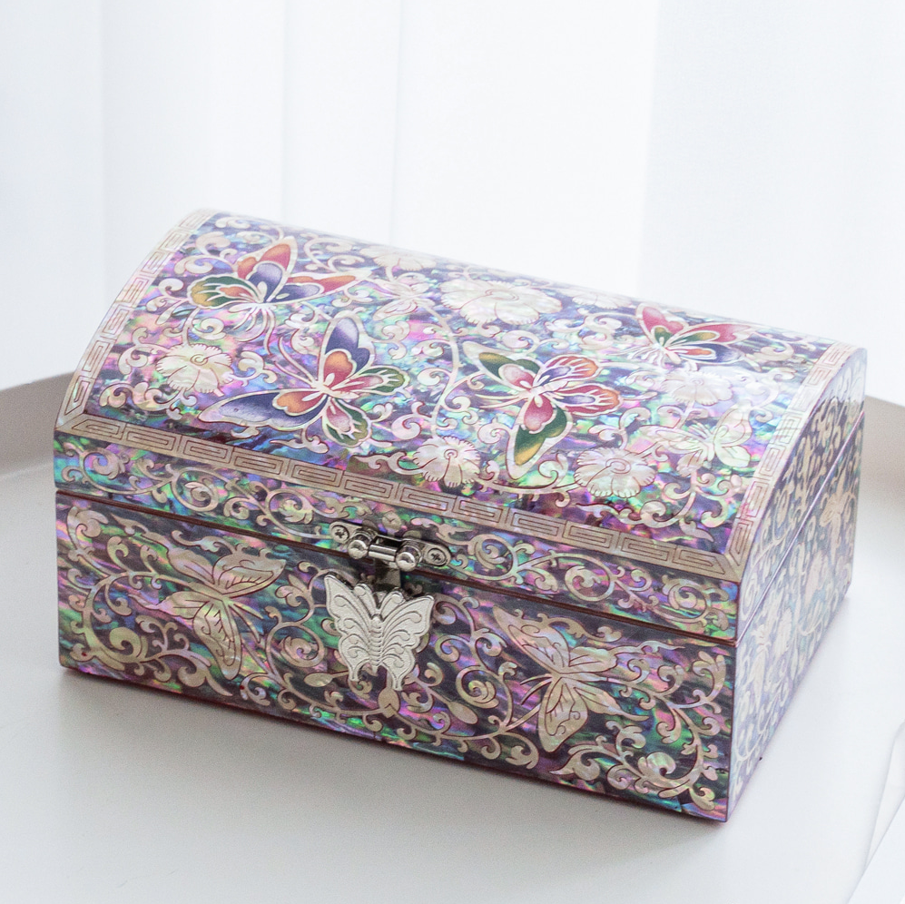 Najeonchilgi Lacquer Ring Box - Pine & Crane Design