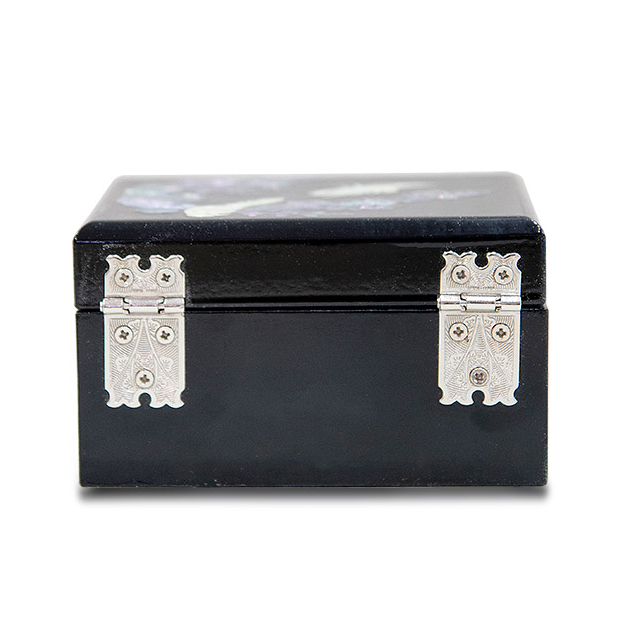 Glossy Najeonchilgi Lacquer Jewelry Box - Flower & Bird Design