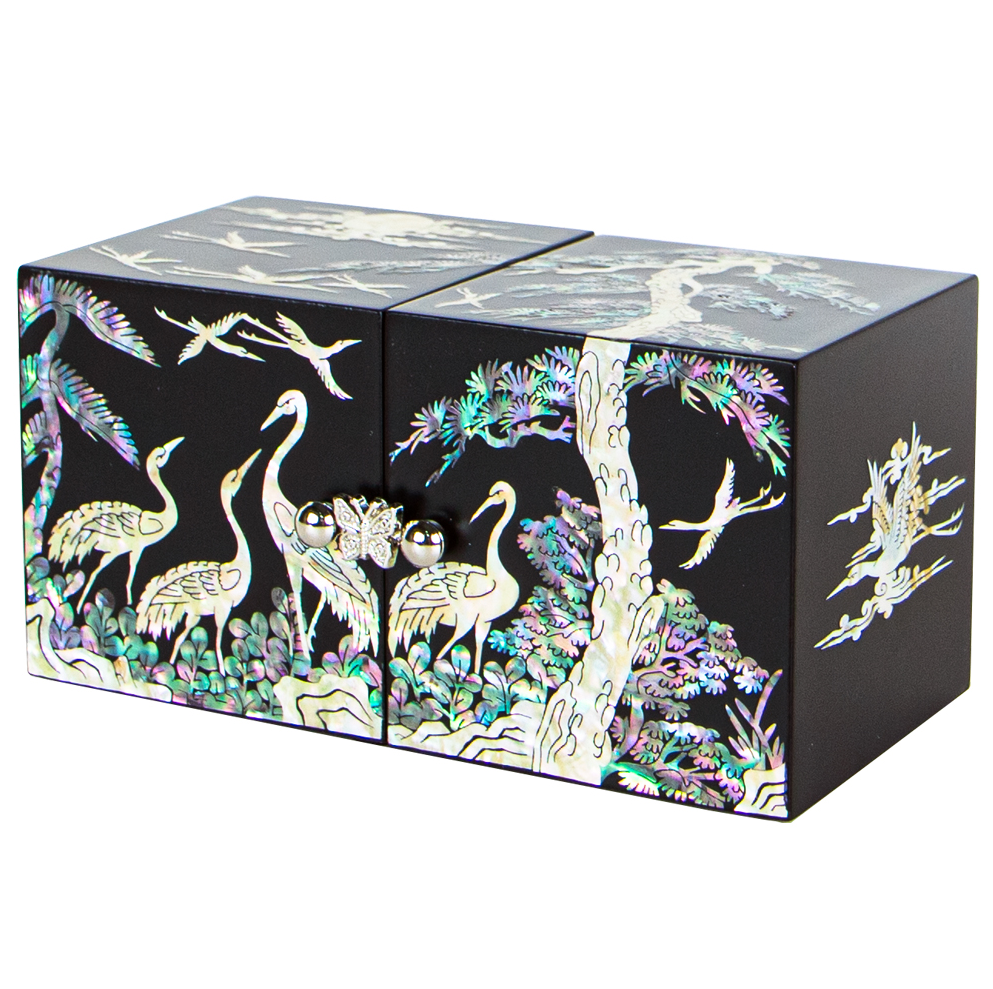 Najeonchilgi Twin Jewelry Box - Pine & Crane Design