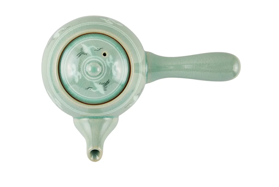 Celadon Cloud & Crane Tea Set for Five