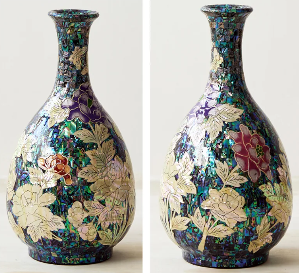 Premium Najeonchilgi Peony Vases by Park In-ho (Set of 3 Decorative Bottles)