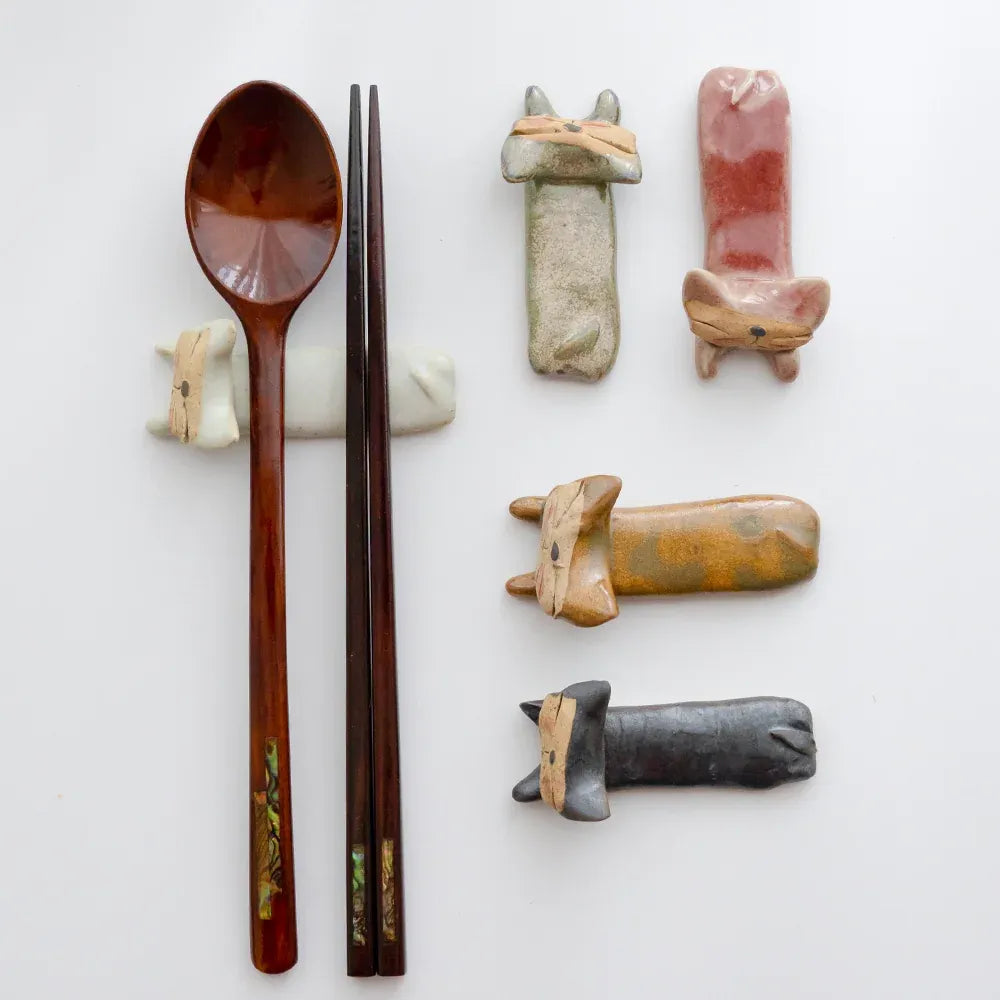 Handcrafted Ceramic Utensil Rest Set