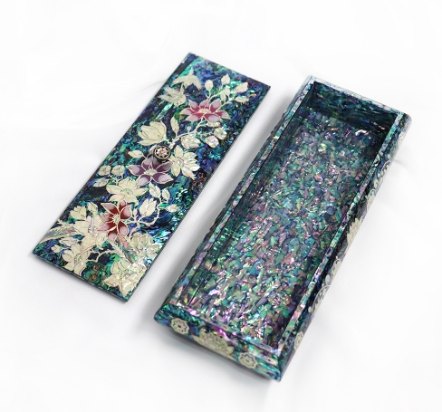 Blue Mother-of-Pearl Knob Jewelry Box