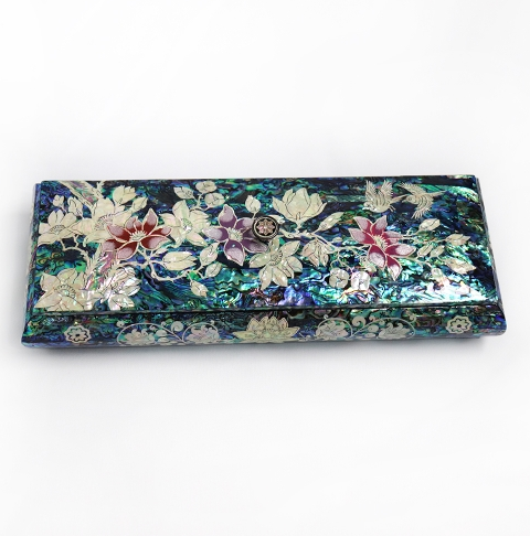 Blue Mother-of-Pearl Knob Jewelry Box