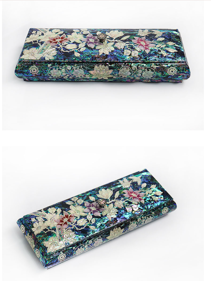 Blue Mother-of-Pearl Knob Jewelry Box