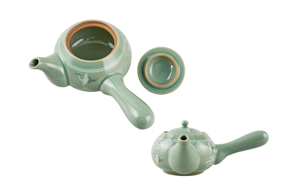 Celadon Cloud & Crane Tea Set for Five